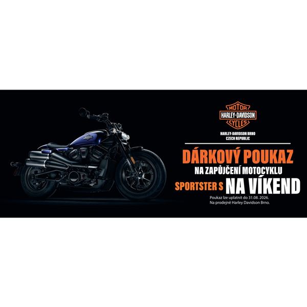 Dárkový poukaz zapůjčení motocyklu na víkend sportster