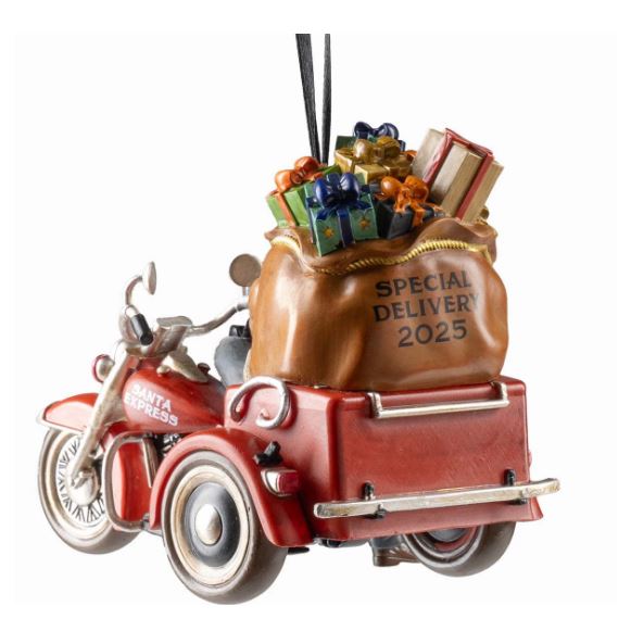 Vánoční  Biker Santa, ručně malovaný HDX-99359