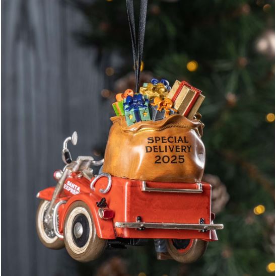 Vánoční  Biker Santa, ručně malovaný HDX-99359