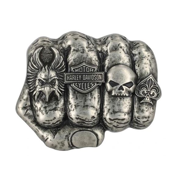 NEW ARRIVAL Pánská přezka na opasek Harley-Davidson Knuckle starý nikl – MAU017/61