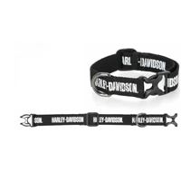 Obojek pro psa Harley-Davidson černý + bílý potisk MPC002